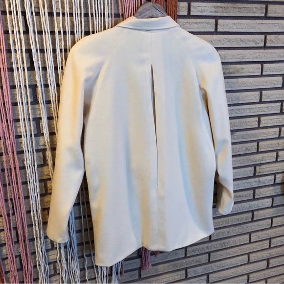 80's Off-White Wool Blazer - Wool Suit Jacket - Size 8 - 10 - 80's Men's Wear - Picture 7 of 10